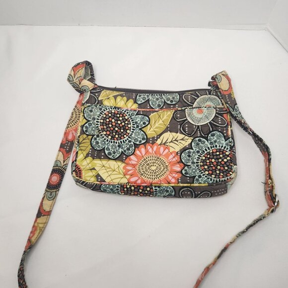 Vera Bradley Floral Quilted Crossbody Bag Adjustable Strap & Multiple Pockets - Picture 7 of 9